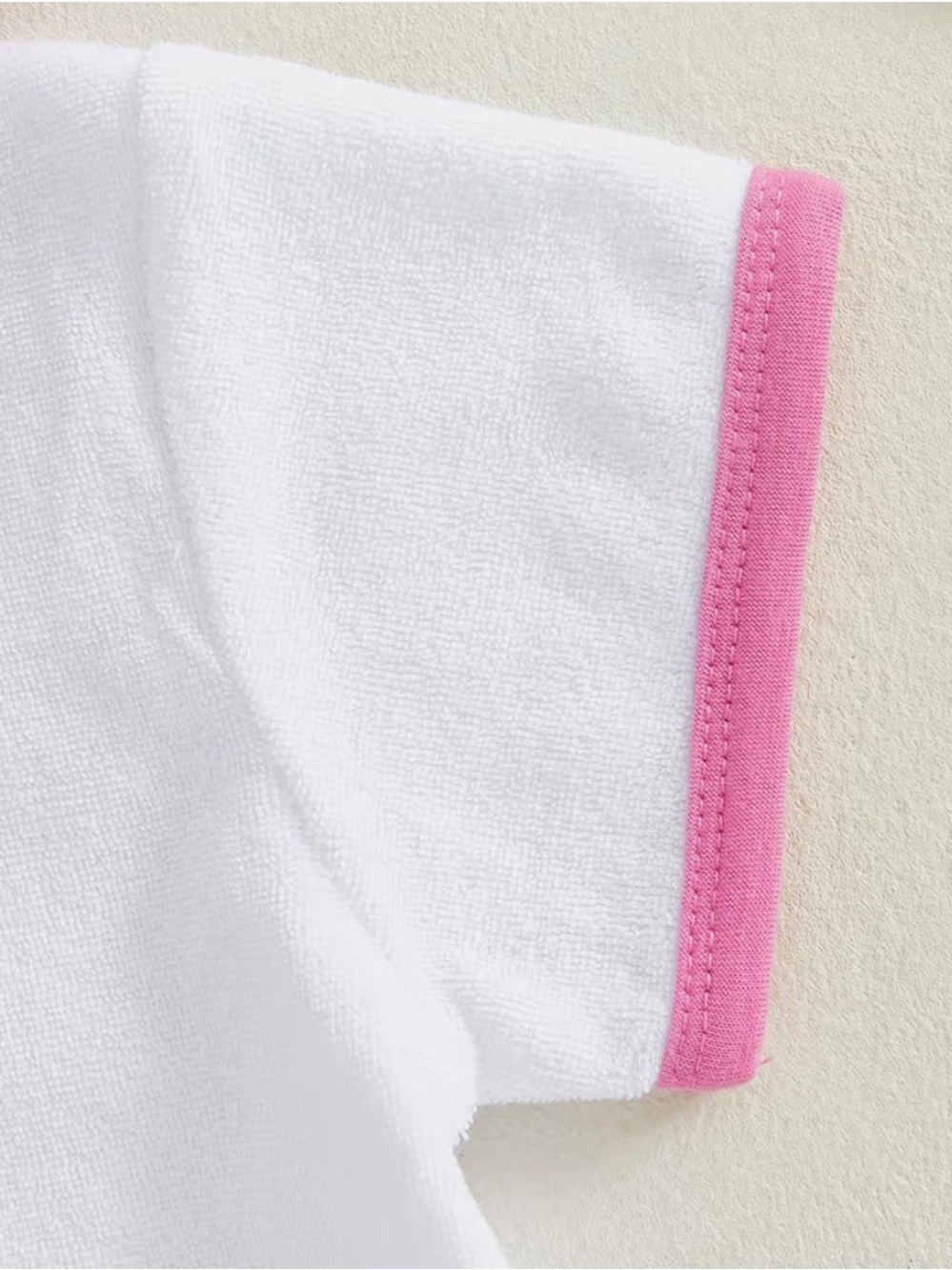 Terry Seersucker Pink Stripe Baby Girl Swim Hooded Terry Cover Up Shorts Top Set - Picture 5 of 11